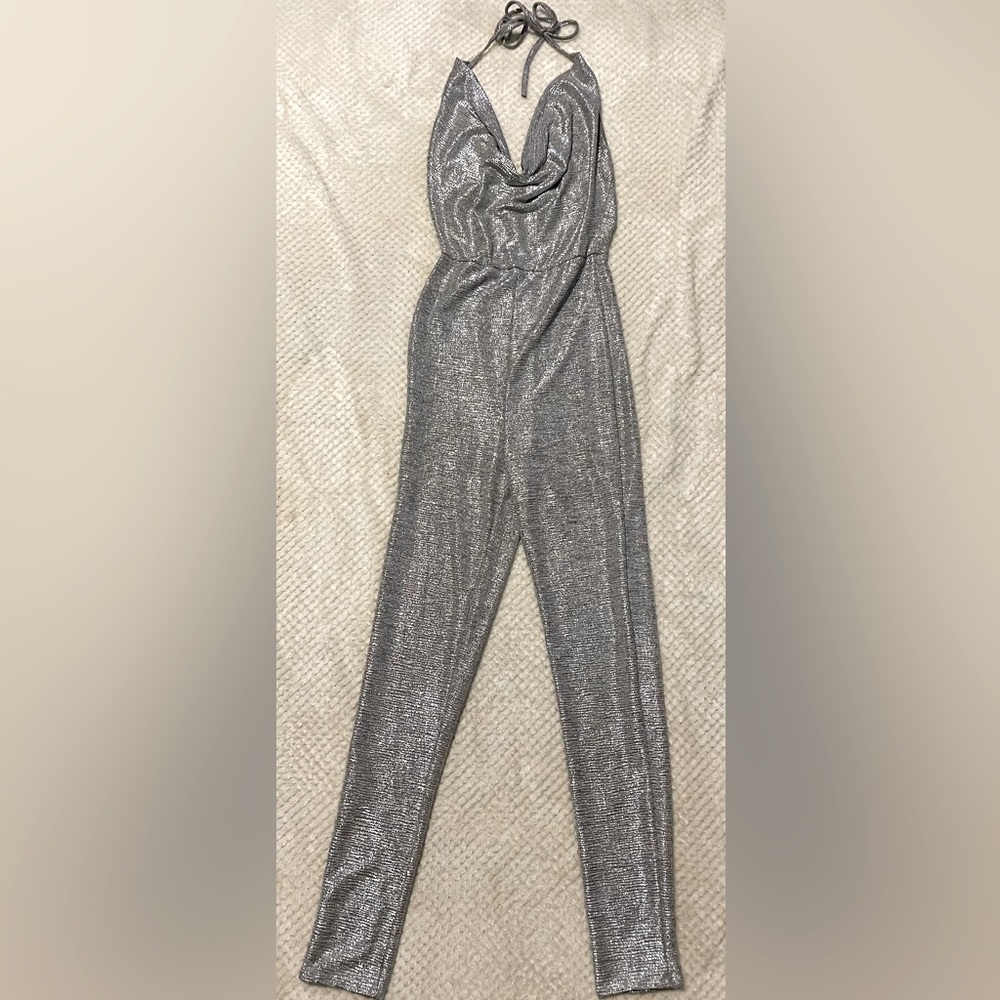 Charlotte Russe Metallic Backless Bodysuit Size Small